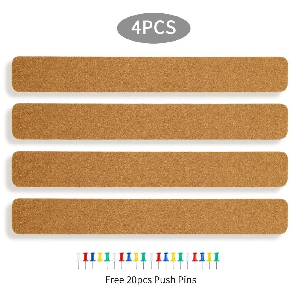 4 шт. Самоклеящиеся полоски из пробковой доски Расширенная доска для сообщений Настенное украшение Доска для объявлений Стол