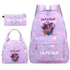 3 Piece School Backpack Set for Students Large Capacity Oxford Cloth Schoolbag with Shoulder Strap and Pencil Case