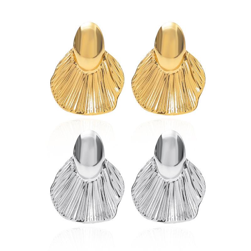 Punk Alloy Irregular Geometric Stud Earrings For Women Simple Gold Silver Color Earrings Fashion Party Jewelry