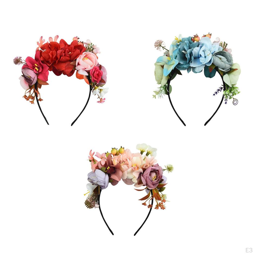 Повязка на голову с цветочной короной, фотографии повязки на голову с имитацией фестиваля