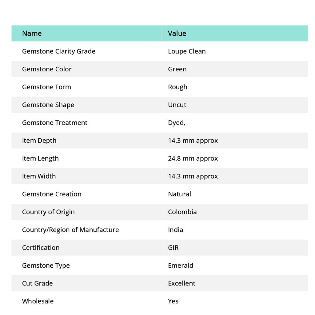 Необработанный Неограненный 38,00 Карат Натуральный СЕРТИФИЦИРОВАННЫЙ Зеленый Изумруд Свободный Драгоценный Камень AR-3154-R