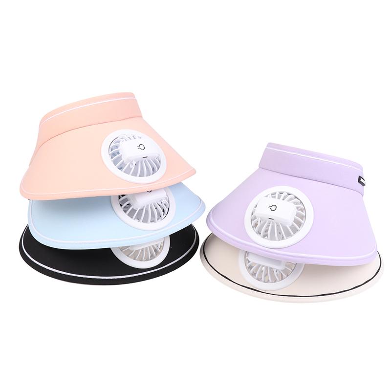 Breathable Cooling Fan Hat Usb Rechargeable Fans Hat Outdoor Travel Sun Hat Empty Top Large Brim With Fan For Women Gifts