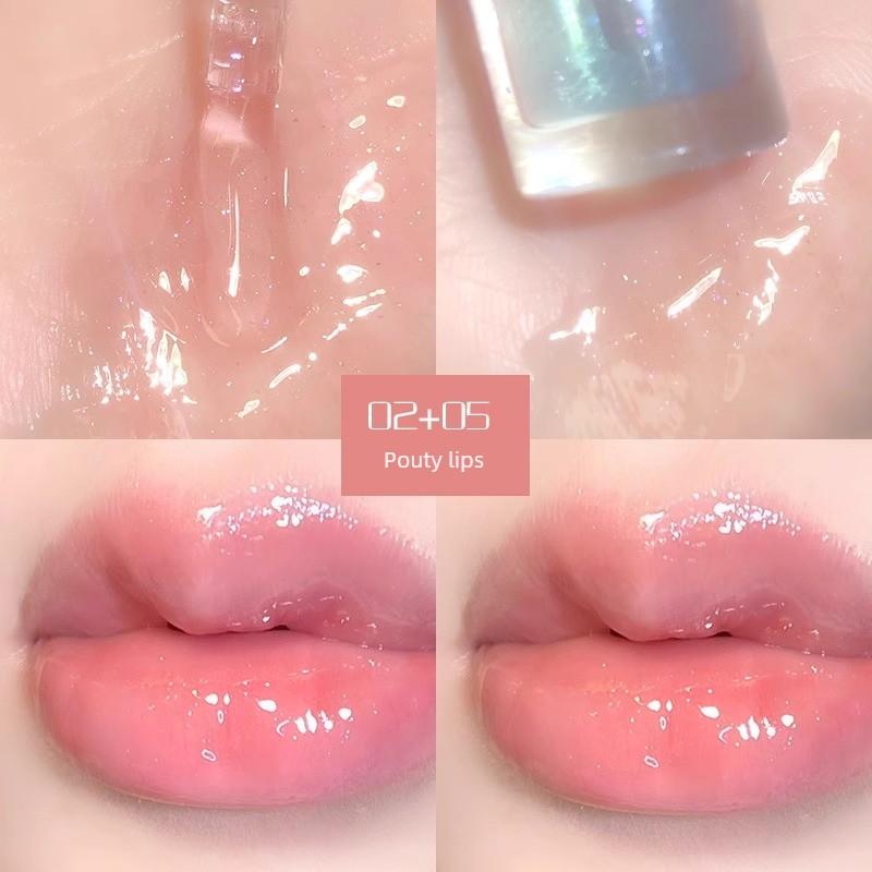 It's so Soft! Lip Oil Uuny Transparent Lip Gloss for Summer, Moisturizing and Hydrating, Mirror-Like Jelly Glass Lips for Students