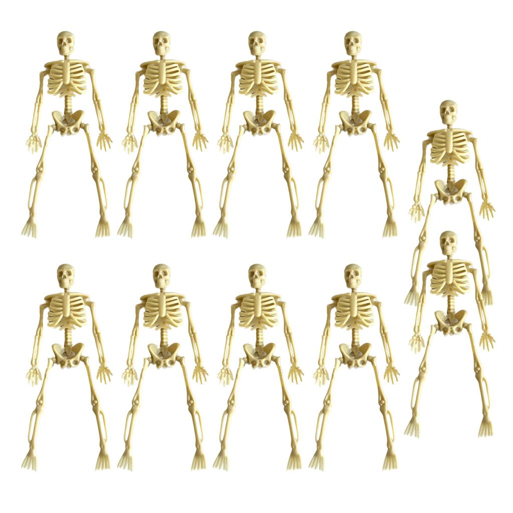 10Pcs Halloween Skeleton Figures Decors Movable Halloween Skeletons Figurine For Spooky Seasonal Home Ornaments