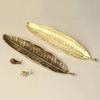 Golden Leaf Fragrant Plug in Incense Holder Alloy Antique Bodhi Leaf Sleeping Incense Sandalwood Support Incense Insert Ornament