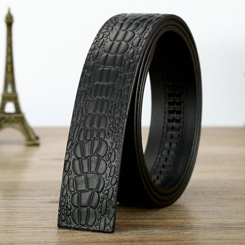 Ремень без оголовья, мужская автоматическая пряжка, без свинца, натуральная кожа, полоска из коровьей кожи первого слоя, ремень без пряжки, легкий ремень, пряжка на корпус