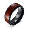 [Rockyu] ring men's Fashionable tungsten ring No. 14 wooden ring light Durability width 8mm