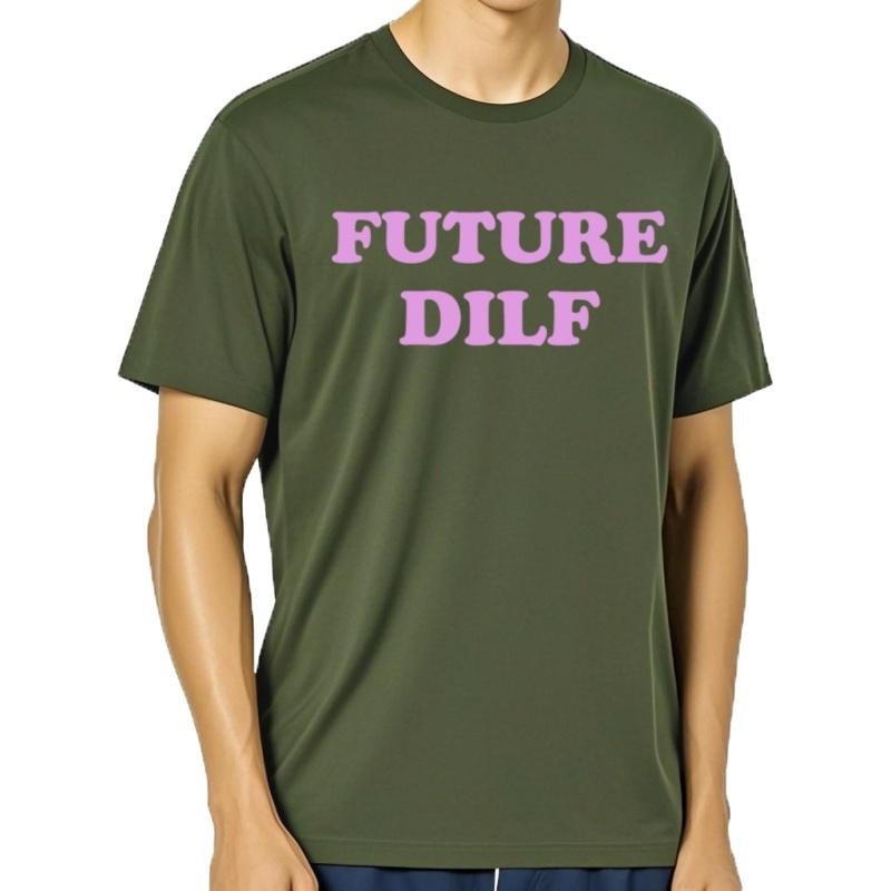 Camisetas GráFicas Con Letras Retro Dilf Del Futuro Divertido Camiseta Informal A La Moda Para Hombres Y Mujeres Cam