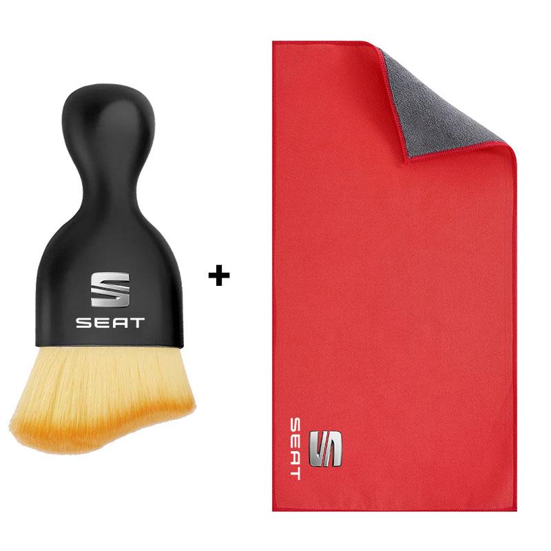 Car Interior Cleaning Soft Brush Car Wash Towel Microfiber Cleaning Rag Cloth for Seat 6J Toledo Exeo Cordoba FR MK3 Leon 1 2 3 Ateca Ibiza
