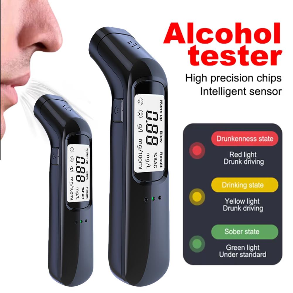 Portable Non-Contact Alcohol Tester with LED Display Alcoholmeter Alcohol Detector Breathalyzer Vehicle Diagnostic Tool Drunk Driving Prevent