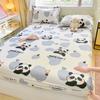 1Pc 100%Cotton Bed Sheet For Kids Panda Printed Cute Cartoon Style Fitted Bed Sheet With Elastic Band 360All-Inclusive Bed Sheet