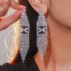 Temperament Luxury Long Leaf Earrings Shiny Diamond Earrings Elegant Trend Earrings Jewelry Women's Earrings