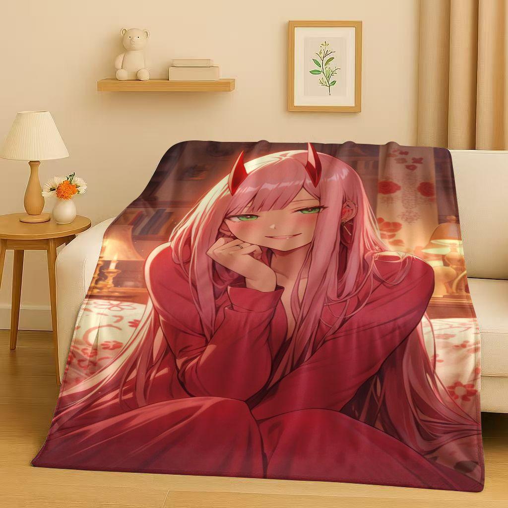 3D Сексуальная Девушка Зеро Ту DARLING in The FRANXX Мультяшное Фланелевое Одеяло, Мягкий Теплый Плюшевый Плед для Дома Спальни Кровати Дивана Покрывало Офиса
