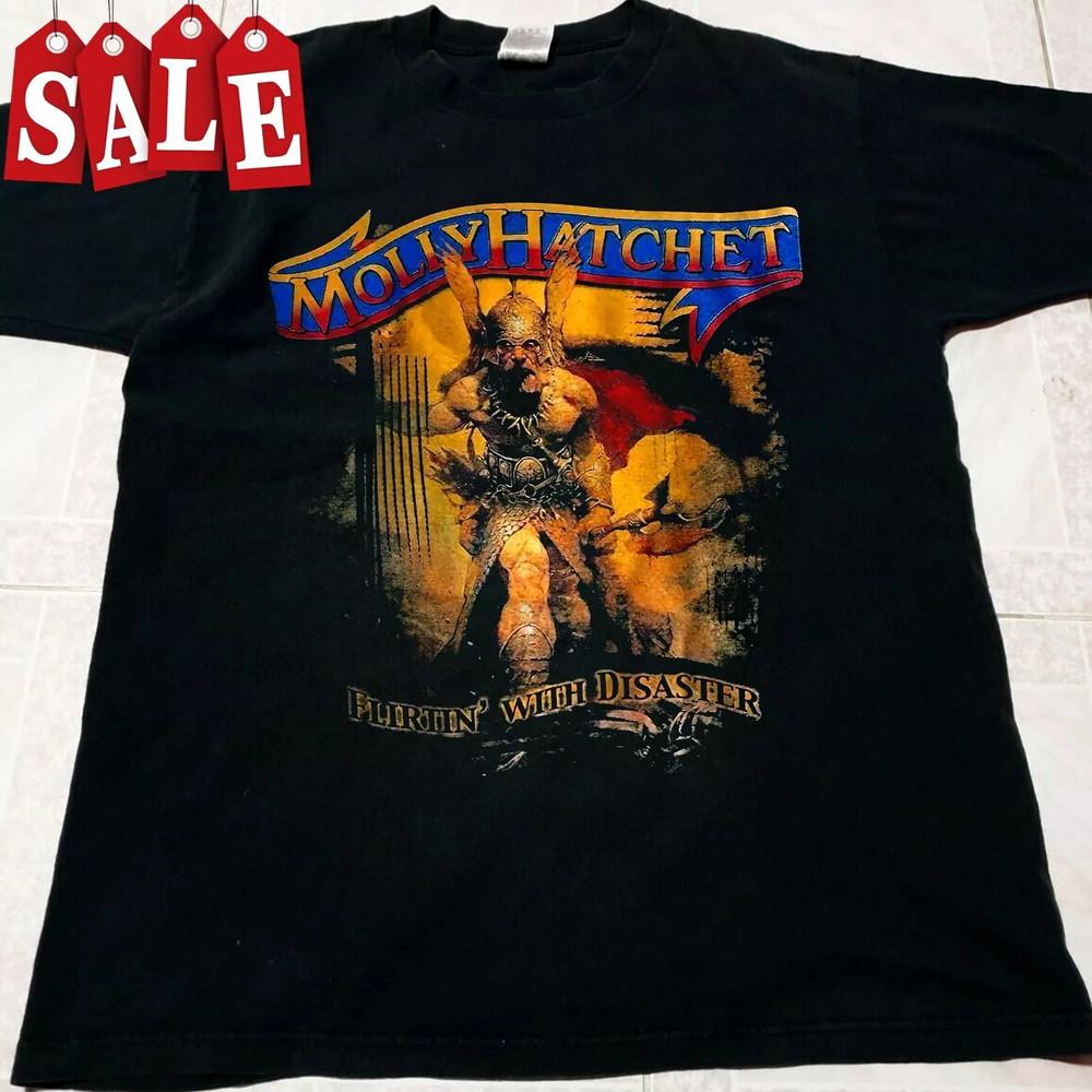 Molly Hatchet FLIRTIN WITH DISASTER Черная футболка Полный размер S-5XL Унисекс футболка