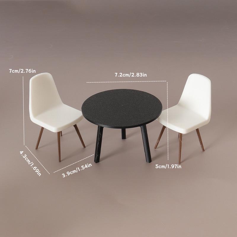 1/12 Кукольный домик Симуляция Набор стол и стулья Кукольный домик Гостиная Мебель Декоративные аксессуары Реквизит для микросцены