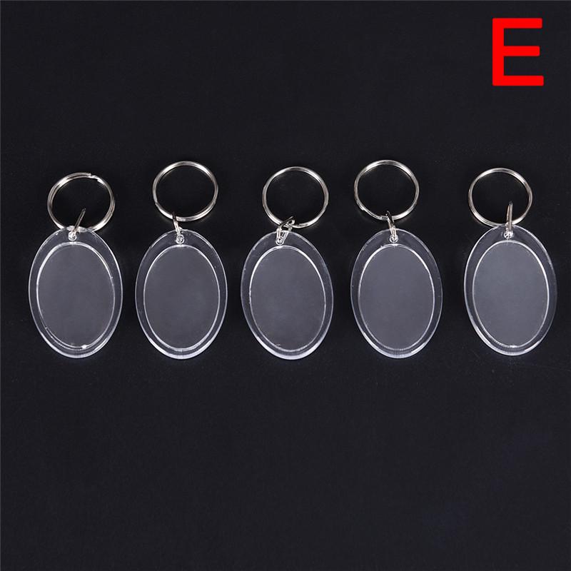 5Pcs Transparent Blank Insert Photo Picture Frame Keyring Key Chain Diy Gifts