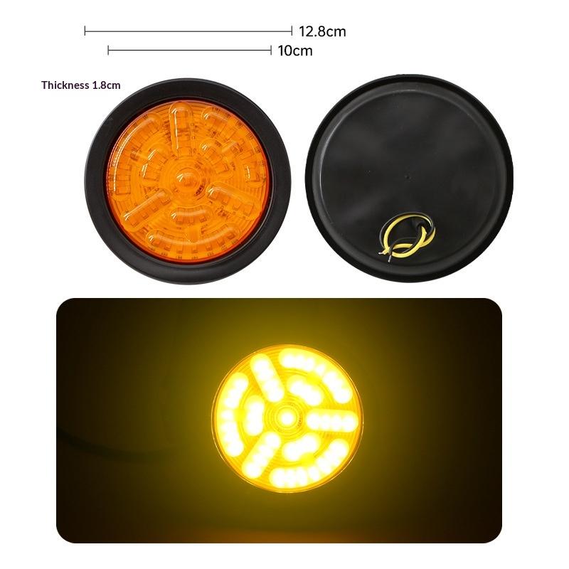 High Output Universal 3 Color Round LED Tail Light Waterproof Stop Turn Brake Signal Lamp for Vehicles