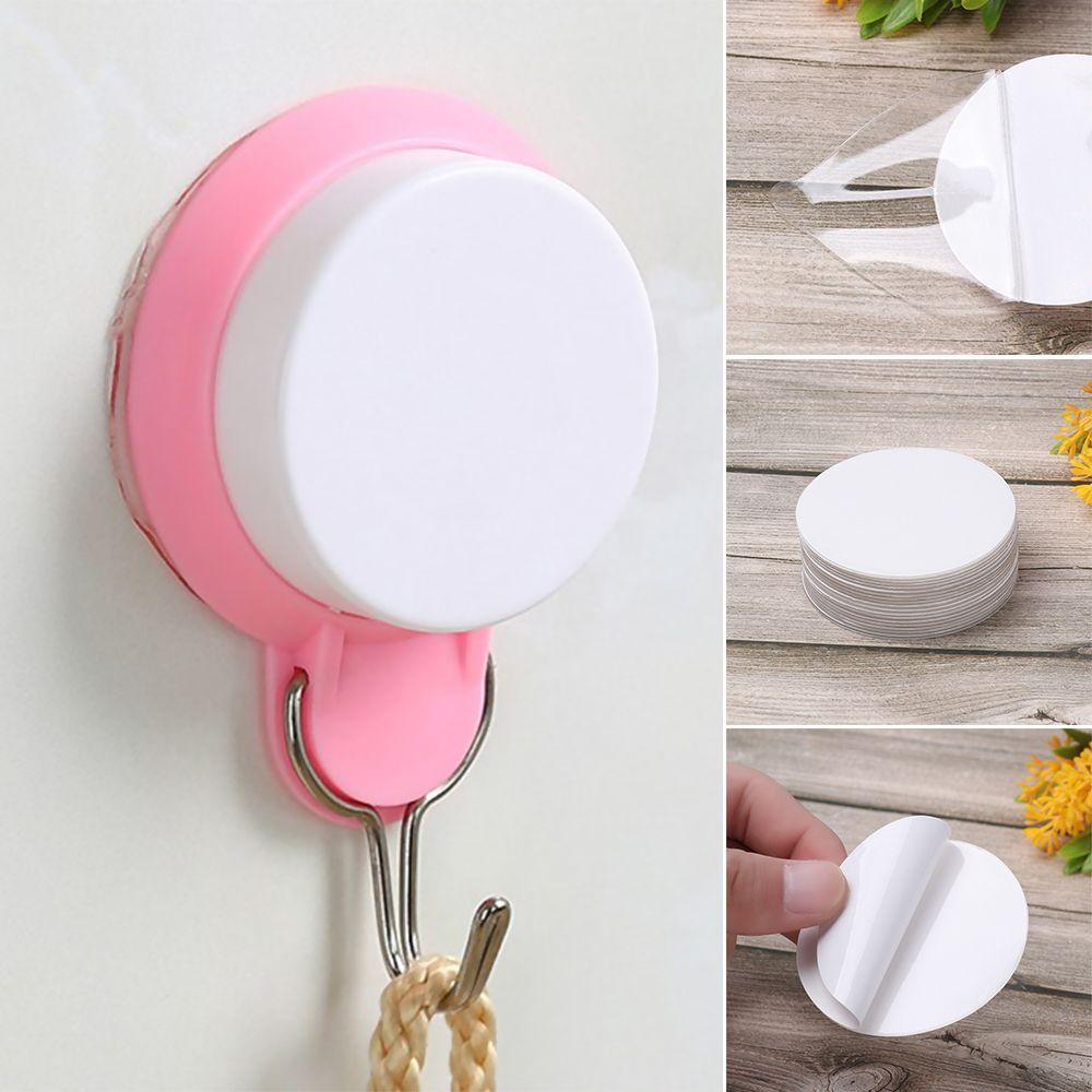 10PCS Reusable Powerful Washable Suction Cup Hooks Magic Stickers Wall Sticker Double Sided Adhesive