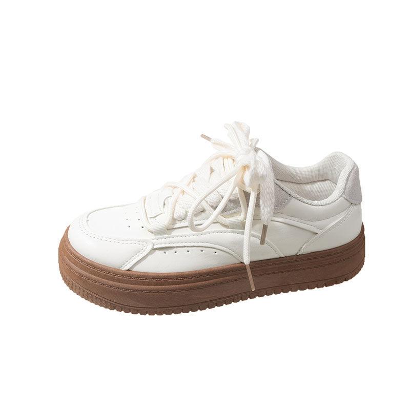 Туфли на платформе fufu Milk белые, студенческие, весна 2024, новые японские универсальные повседневные спортивные туфли для сноуборда ins tide