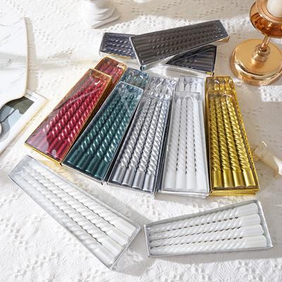 Нитевая свеча Западная еда Романтическая свадьба Спиральная длинная свеча Без Рождества День рождения Шест Подсвечник Европейский стиль Свеча