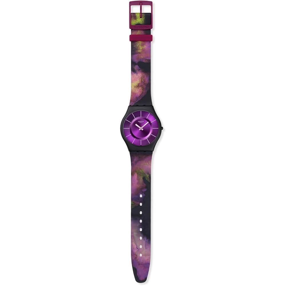 Часы Swatch Skin Classic Biosourced Paradise Bloom Унисекс Взрослые Черные SS08B106