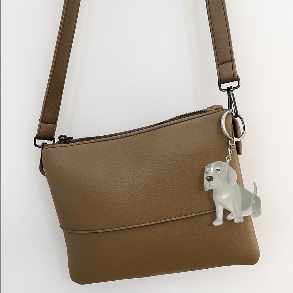 Transparent Pet Hair Keychain Dog Shape Puppy Pendants Cartoon Dog Hair Storage Box  Jewelry Gift