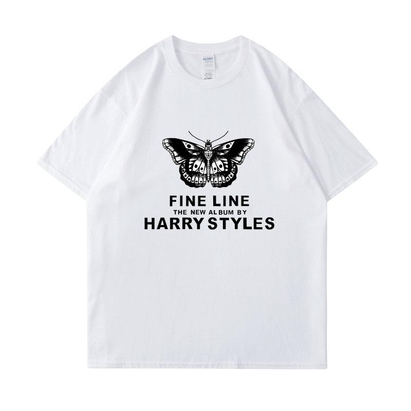 Harry Styles Womens Butterfly Printed Tshirt Summer Fashion Cotton Casual Top Womens Y2K Retro Street Tshirt Clothing Top