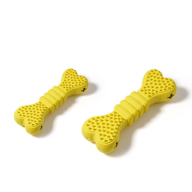 1pc Durable Rubber Dog Chew Toys Bone Shaped Treat Dispensing Puzzle Toy For Aggressive Chewers Teeth Cleaning Interactive Play Pet Supplies Puppy Tra