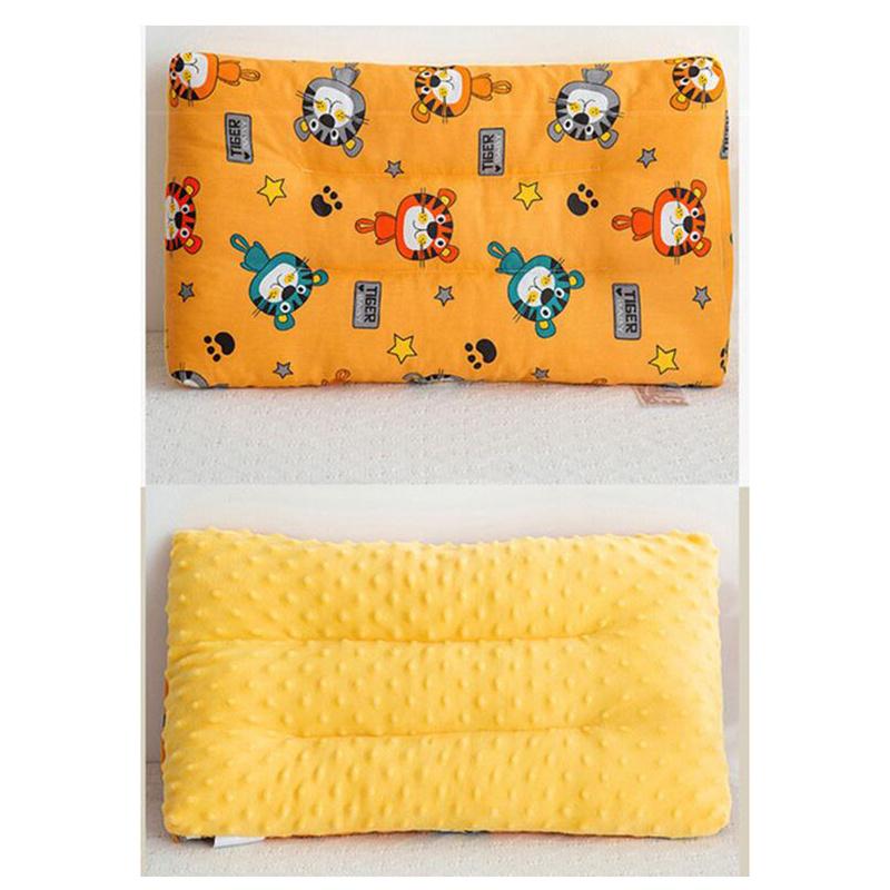 Children Infants Double-sided Cartoon Pure Cotton Doudou Velvet Sleep Pillow Washable Cervical Vertebra Protect Kids Pillow