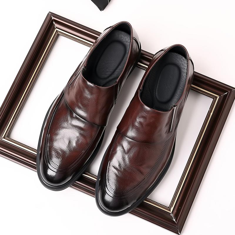 Модные мужские туфли в британском стиле из кожи, повседневные туфли, мягкие, удобные, дышащие, на плоской подошве, официальная обувь, легкие мужские туфли для вождения