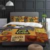 Coffee Poster Decals Black Bedding Set 3pcs Boys Girls Duvet Cover Pillowcase Kids Adult Quilt Cover Double Bed Set Home Textile