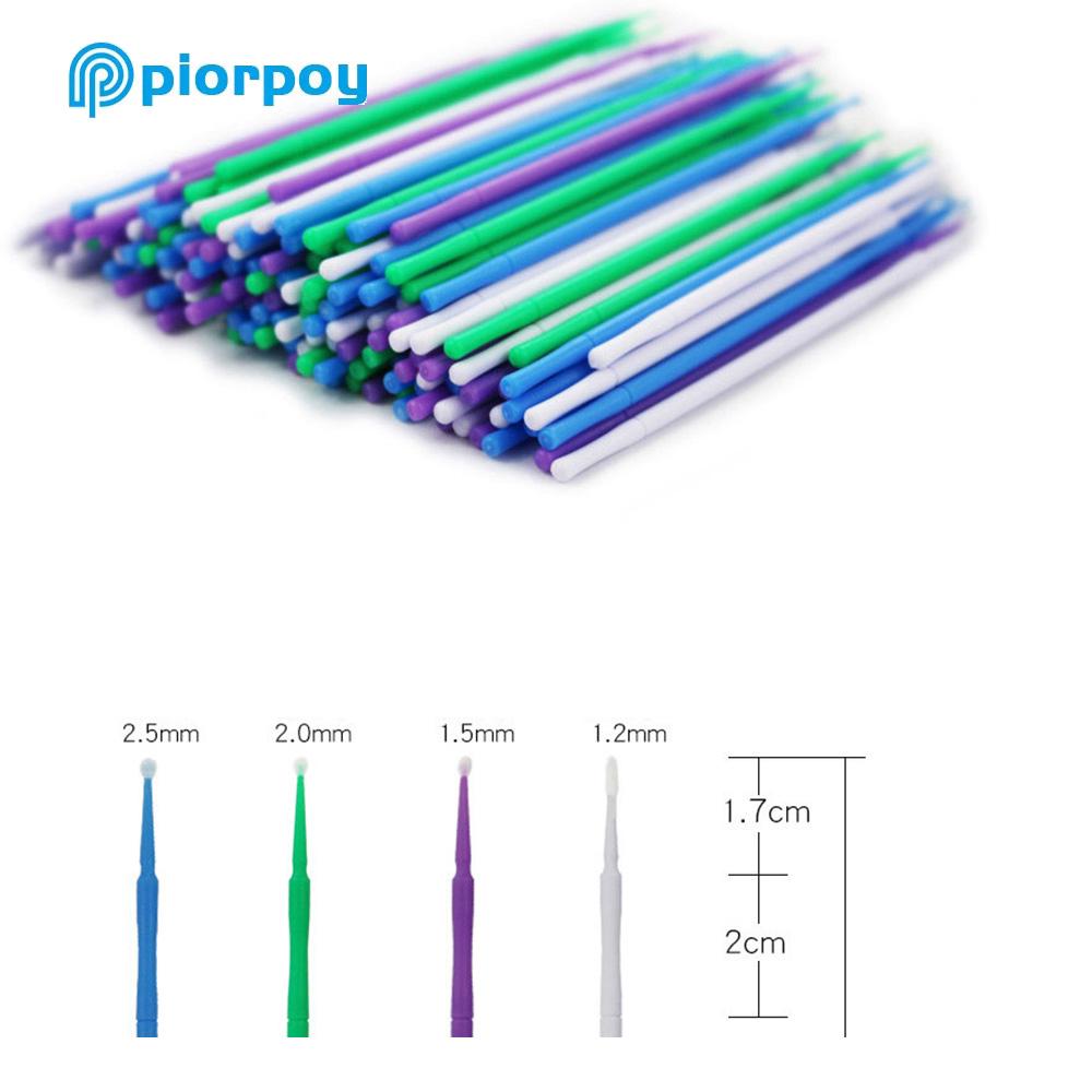 PIORPOY 400Pcs/Box Dental Micro Brush Dental Disposable Micro Applicator Bendable Long Shank Oral Teeth Whitening Extension Tool