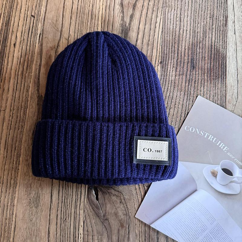 Style Woolen Beanie For Women And Men Thick Knit Cap With Wind Resistance For Autumn And Winter