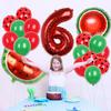 18Pcs New Summer Watermelon Balloon Suit 1-9 St Birthday Fruit Party Decoration Aluminum Film Balloon Set