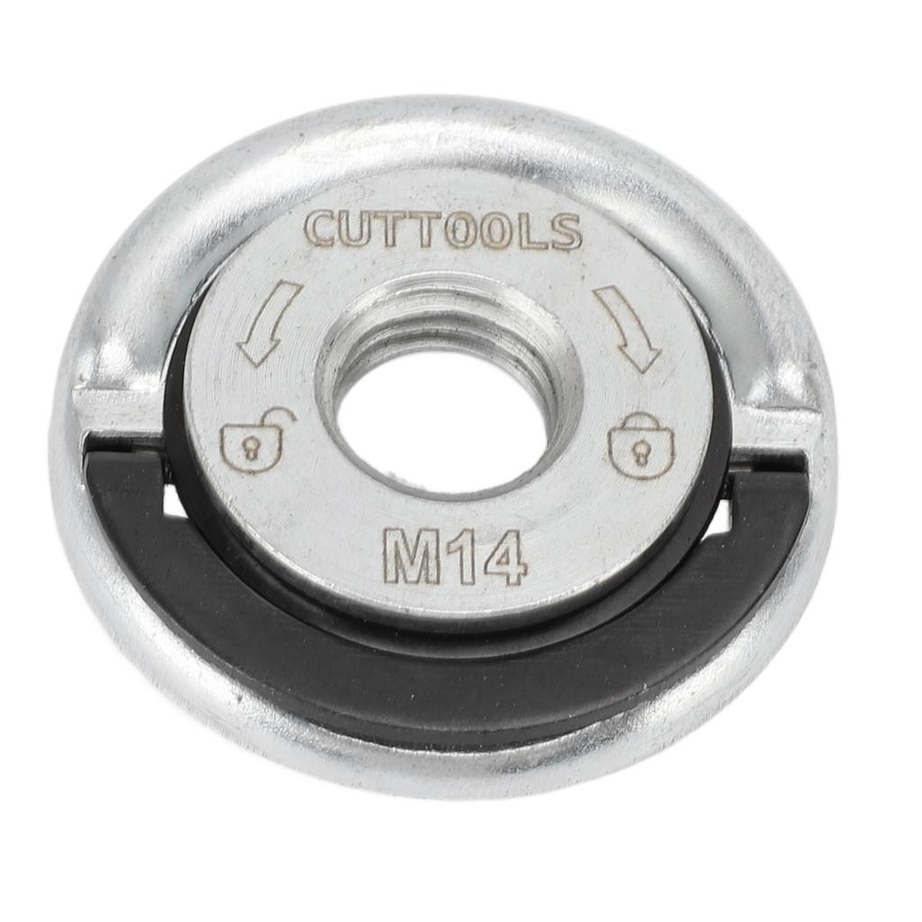 2 шт. Фланцевые гайки для угловой шлифмашины M14 Высокая стабильность Углеродистая сталь Быстросъемная Фланцевая стопорная гайка для шлифмашины для замены или фиксации отрезных дисков