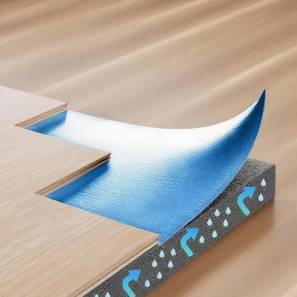 Floor Underlayment 18.6 m² 3mm Sound/Vapor Barrier for Laminate Blue