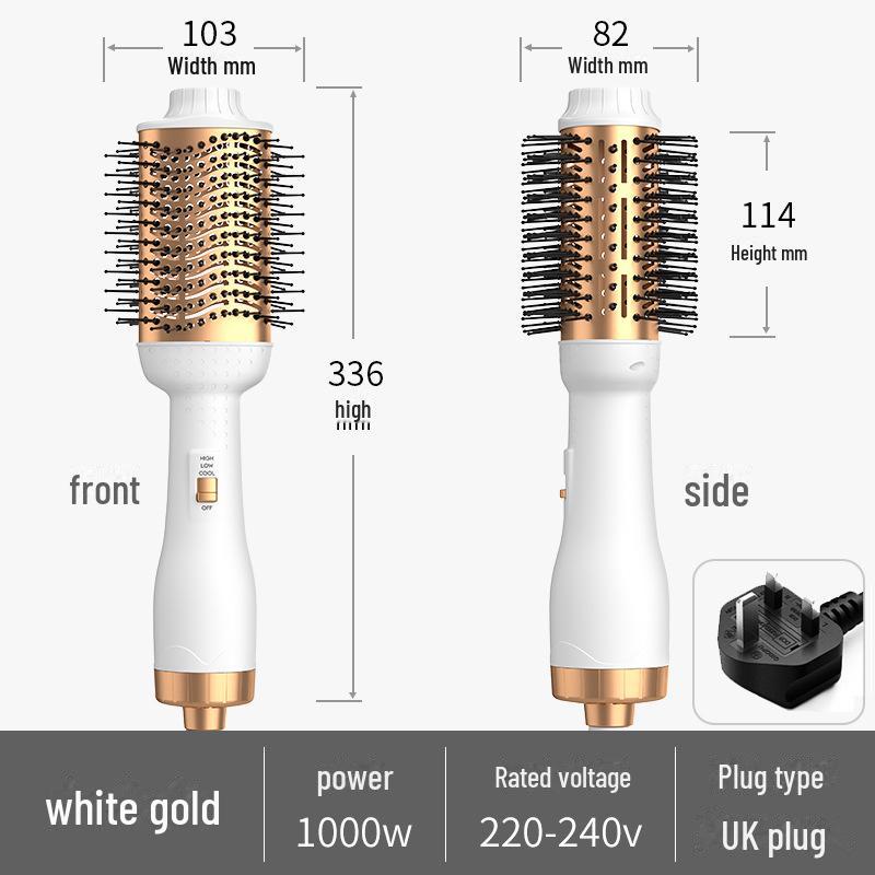 Многофункциональный фен двойного назначения и выпрямляющая расческа из белого золота — стандарт США