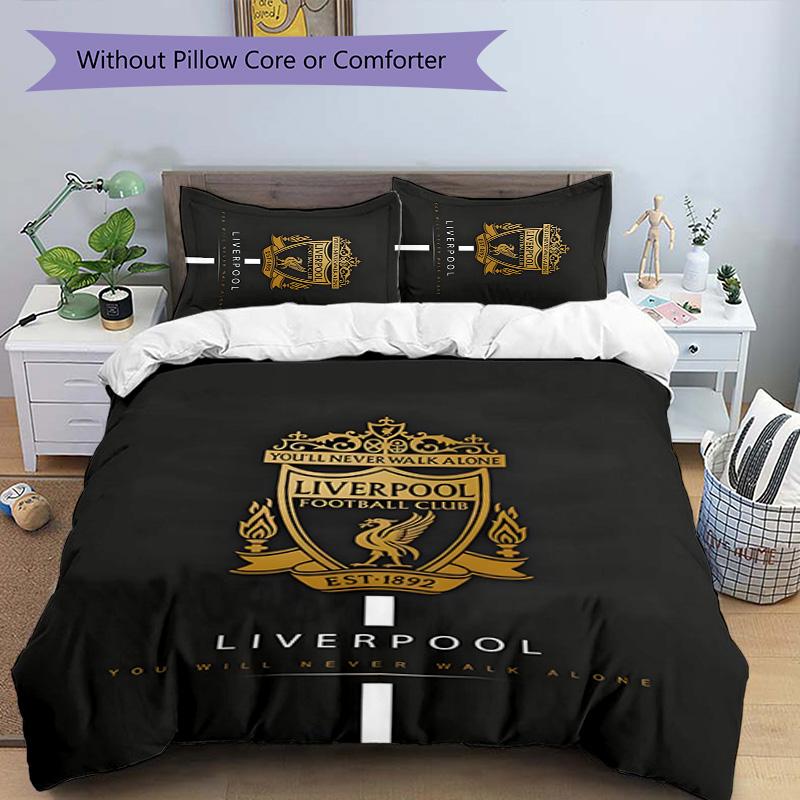 3pcs L-Liverpool (6) Design Cover Set - HD Printed Bedding with 1 Cover and 2 Pillowcases - Perfect for Home and Dorm Decor