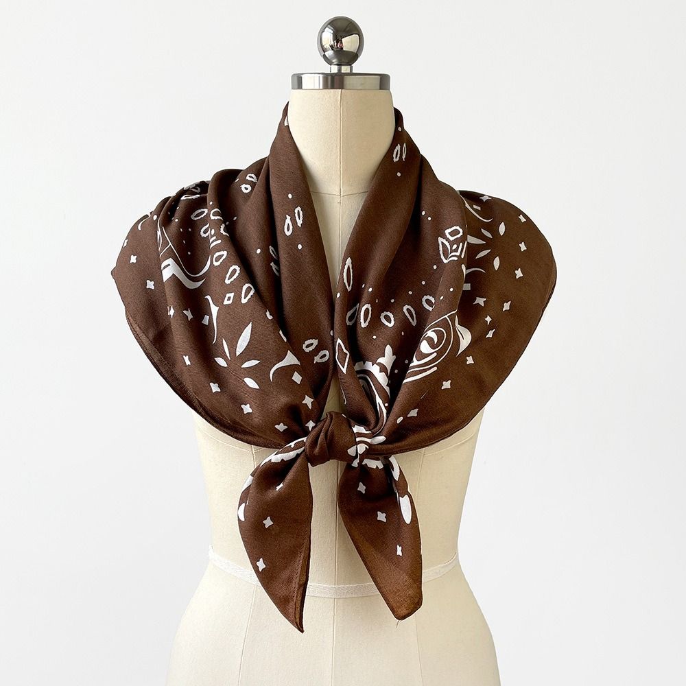 90cm Women Head Scarf Printed Silk Scarves Fashion Female Shawl Wrap  Summer Accessories