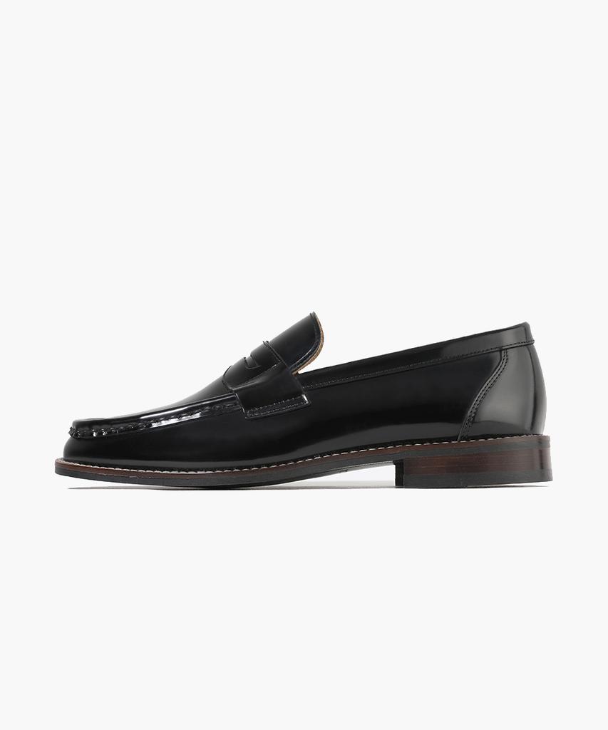 Firenze Atelier Базовые блестящие лоферы-пенни из коровьей кожи 4701 [Черная коробка]