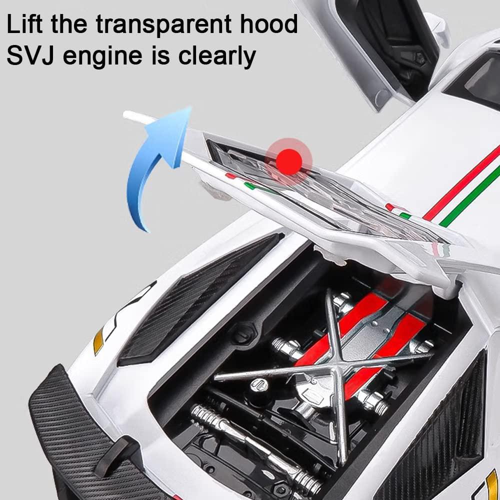 Масштаб 1/32 Lambo LP770-4, литая под давлением модель автомобиля, игрушечный автомобиль из сплава с откидным механизмом, звуком и светом, 3 открытые двери, подарок для детей, малышей, мальчиков и девочек