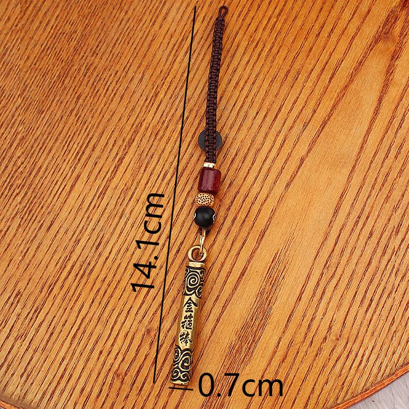 Yellow Brass Wukong Myth Statue with Ruyi Jingu Bang