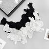 Black And White Organza Embroidery Flower Cloth Sticker Clothing Dress Dress Performance Costume Decorative Cloth Sticker Accessories