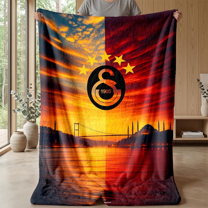 Galatasaray Football Theme blanket Soft Flannel Blanket Plush Throw Blanket Cozy Sofa Bed Blanket for Home Decor