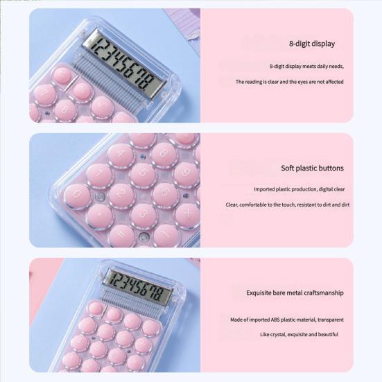 Мини-калькулятор с 8-значным дисплеем, карманный размер, базовый калькулятор, работающий от батареи, электронный калькулятор для школы, офиса, дома, принадлежностей