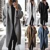Women Autumn Winter Woolen Coats Ladies Single Breasted Long Sleeve Pockets Maxi Coat Ladies Outerwears Jackets
