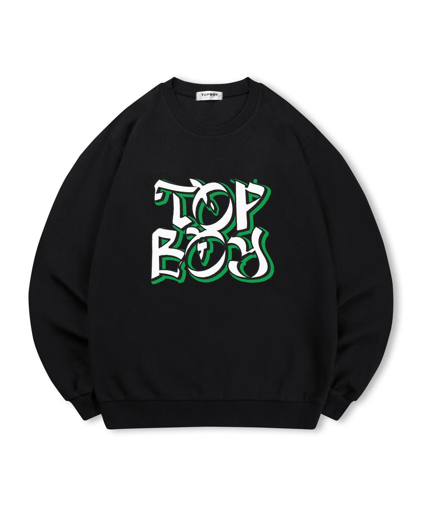 TOPBOY [Non-Fleece Or Fleece] Street Painting Print Sweatshirt (Type C)