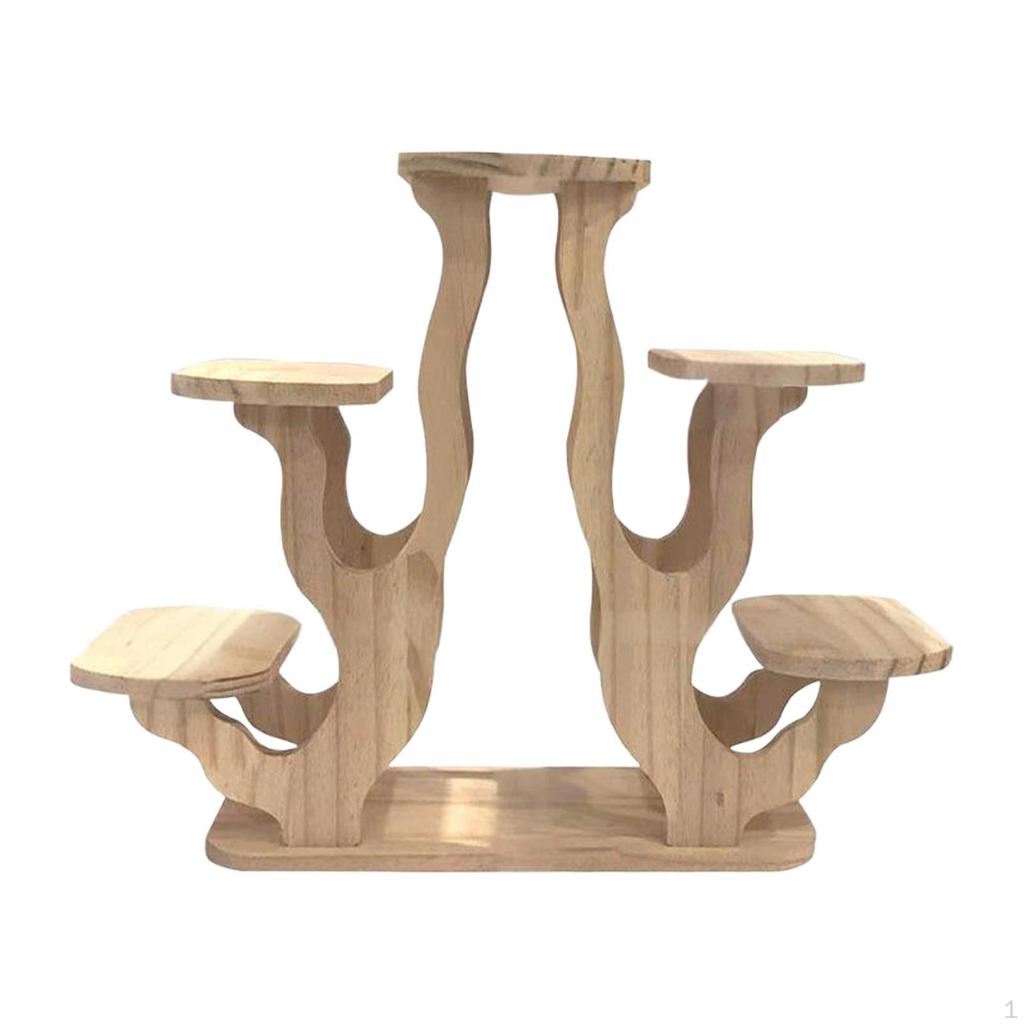 Настольная подставка для растений Деревянная полка Мини для произведений искусства Коллекционных предметов