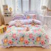 Korean Style Bed Skirt Four-piece Set Pure Cotton Edge Bed Sheet Thickened Plant Cashmere Brushed Skin-friendly Bedding