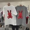 Cartoon Rabbit Print Cotton T-Shirt - Summer Women’s Loose-Fit Casual Short Sleeve Top